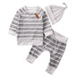 3pcs Newborn Baby Newborn Boy Girls Kids Infant tops pants Hat Bodysuit Outfit