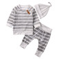 3pcs Newborn Baby Newborn Boy Girls Kids Infant tops pants Hat Bodysuit Outfit
