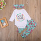 3PCS Newborn Baby Girl Clothes Long Sleeve Wold Flower Romper Tops+Floral Pant Legging Hat Outfit Children Kids Clothing Set