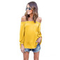 Kaywide Sexy off shoulder chiffon blouse shirt Girls loose summer blouse Slash Neck Women tops long sleeve autumn hollow blusas