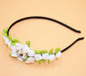Rhinestone Flowers Green Garlands Leaves Decorative Wreaths Hair Hoop Boutique Head Band Girls Hair Accessories