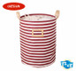 35x45cm Stripe Large Laundry Bag With Cover Cotton Washing Laundry Basket Dirty Clothing Bags Toy Storage Bag UIE640