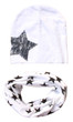 Baby Hat Star Pattern Baby Cap Scarf Cotton knitted Winter Children's Hats Caps