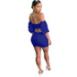 Wantmove women 2018 summer fashion off the shoulder 2 pieces mini dress puff sleeve tie-up sexy club wear dress for women JZ038