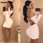 Wantmove 2018 summer dress sexy back lace up off the shoulder mini dress women bodycon club dresses fashion vestidos XD951