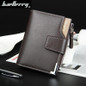 wallet men leather multifunction men wallets zipper coin pocket trifold purse card holder hasp wallet zipper purse small