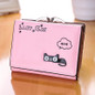 Wallet Female Cat Anime Women Purses Leather Cute Trifold Slim Wallets Short Card Holder Coin Purses Small Korean Women Wallets