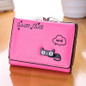 Wallet Female Cat Anime Women Purses Leather Cute Trifold Slim Wallets Short Card Holder Coin Purses Small Korean Women Wallets