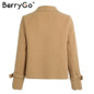 BerryGo Soft knitted cardigan female coat Elastic cardigan winter sweater women jumperGray casual short sweater pull outerwear