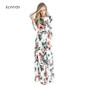 ELSVIOS 2017 Summer Boho Beach Dress Fashion Floral Printed Women Long Dress Three Quarter sleeve Loose Maxi Dress Vestidos