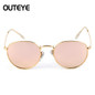 Round Metal Frame Sun Glass For Women 2017 Luxury Brand Designer Vintage Ladies Mirror Sunglasses Eyewear Glasses Oculos UV400