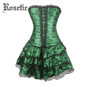 Rosetic Bustier Corset Dress Female Punk Vintage Lace-Up Sexy Bustier Black Girdle Corset Sexy Women Goth Overbust Corset Dress