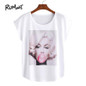 ROMWE Pattern Print White T-Shirt Casual Tee Women Short Sleeve Brief Summer Tops 2018 Fashion New Female Funny O Neck T-Shirt