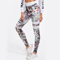 ROMWE Floral Print Striped Fitness Leggings 2017 Women Skinny Workout Casual Legging Fashion New Slim Brief High Waist Leggings