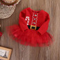 Christmas Kids Baby Girl Fleece Tops Tulle Tutu Dress Party Christmas Baby girls christmas costumes 0-2T