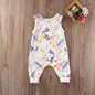 Baby sleeveless Romper Toddler Kids Boy Girl Floral Romper Playsuit Clothes Outfit