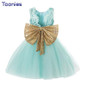 2018 Summer Flowers Girls Dress Big Bow Lace Princess Girl Dresses Newborn Kids Backless Dress Baby Clothes Formal Party Costume