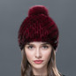 LTGFUR Real mink fur hat  knitted winter hat mink hat fox fur pom poms new  cap 2017 new hot sale high quality female beanies