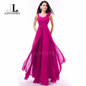 LOVONEY S323 Hot Sale Burgundy Prom Dresses 2017 Chiffon Long Formal Dress Evening Party Dresses Prom Gown Vestido De Festa