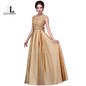 LOVONEY S306 Sexy Open Back Floor-Length Long Prom Dresses 2017 Vestido de Festa Golden Formal Evening Party Dresses Prom Gown