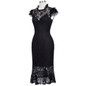 Belle Poque Ladies Summer robe Vintage Bodycon Black Lace Gothic Dress 2017 Women Retro Ruffle Sexy Mermaid Cocktail Party Dress