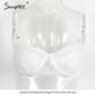 Simplee White lace bra underwear Unpadded lined bralette sexy bras for women brassiere Underwire strappy bra sexy lingerie