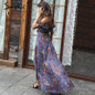 Simplee Vintage boho beach summer dress women Ruffle backless sexy long dress Split chiffon zipper maxi dress vestidos sundress