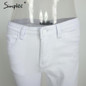 Simplee Summer style white hole ripped jeans Women jeggings cool denim high waist pants capris Female skinny black casual jeans