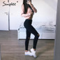 Simplee Summer style white hole ripped jeans Women jeggings cool denim high waist pants capris Female skinny black casual jeans