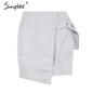 Simplee suede leather pencil skirt High waist lining skirt womens Zipper bodycon sexy short mini asymmetrical skirt summer