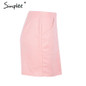 Simplee suede leather pencil skirt High waist lining skirt womens Zipper bodycon sexy short mini asymmetrical skirt summer