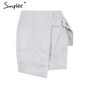Simplee suede leather pencil skirt High waist lining skirt womens Zipper bodycon sexy short mini asymmetrical skirt summer