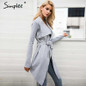 Simplee Sash elastic cardigan winter sweater women jumper Knitted cardigan female coat Soft casual sweater pull outerwear