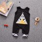 2018 New fashion baby rompers infant clothing cotton Black sleeveless cartoon Jumpsuit newborn baby boy girl clothes
