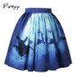 Pureyiyi Skirts for Women Blue Christmas Skirt High Waist Skirts 2017 Summer Vintage Ball Gown Winter Skort