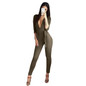 Suede Bodycon Bandage Jumpsuit Women 2016 Deep V Neck  Autumn Winter Rompers Overalls Sexy Bodysuit Slim Club Party Jumpsuits