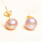 ASHIQI Real Freshwater pearl stud earrings , 925 Sterling Silver Jewelry ,Good price of natural pearls For Women gifts