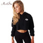 ArtSu 2017 Letter Print Hoodies Sweatshirt Women Hoodie Long Sleeve Harajuku Kawaii Short Hoody Autumn Winter Pullover ASHO20051
