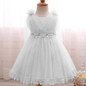 Baby Girl White Wedding Dress Infant Princess Party Dresses Girl Birthday Outfits Newborn Toddler Lace Christening Gowns Dress