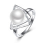 Sinya 925 sterling silver Ring with 9-10mm natural freshwater pearl Fine Jewelry wedding brand Engagement ring for women lover