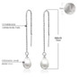 Sinya 925 Sterling silver dangle drop earring with 7.5mm AAAA grade freshwater pearl long chain jewelry tassel earring for women