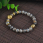 Gold Buddha Leo Lion Head Charm Bracelet Black Lava Stone Beads Bracelets For Women Men Jewelry Pulseras Hombre