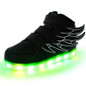 7 Colors Light Kids USB Charging LED Luminous Shoes, Fashion Soft Leather Boys&amp;Girls Glowing Sneakers With Wings