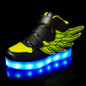 7 Colors Light Kids USB Charging LED Luminous Shoes, Fashion Soft Leather Boys&amp;Girls Glowing Sneakers With Wings