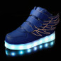 7 Colors Light Kids USB Charging LED Luminous Shoes, Fashion Soft Leather Boys&amp;Girls Glowing Sneakers With Wings