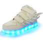 7 Colors Light Kids USB Charging LED Luminous Shoes, Fashion Soft Leather Boys&amp;Girls Glowing Sneakers With Wings