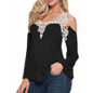 5XL Sexy Lace Crochet V Neck Women Blouse 2017 Autumn Casual Shirts Long Sleeve Blusas Cold Shoulder Top Shirt Plus Size LX053
