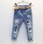 Boys Denim Pants Ripped Jeans For Kids Hip Trousers Fashion Children Jeans With Belt Holes Girl Jeans Pants Kids Denim Trousers