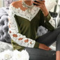 2017 Autumn Winter Elegant Blusa Crochet Hollow Out Female Shirts Top New Women Casual Long Sleeve Lace Blouses Plus Size GV1028