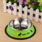 Free Shipping Fashion Stainless Steel Anti-skid Dog Cat Food Water Bowl Pet Feeding Tool